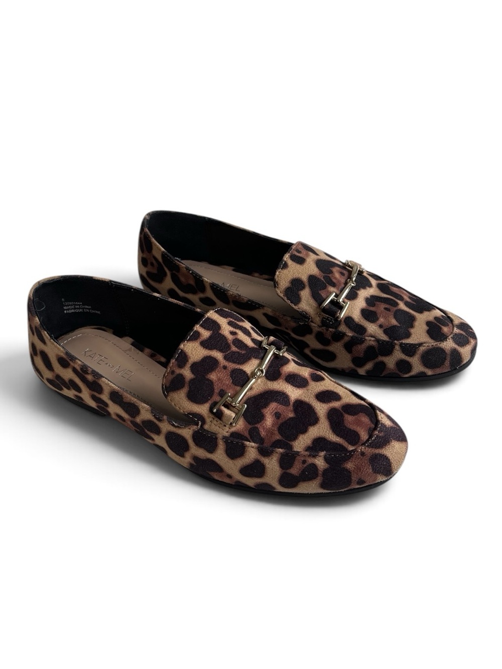 Leopard Print Women's Loafers with Gold Metallic Bit - size 6B